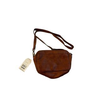 Time Tru Olivia crossbody faux leather brown purse 5"x9" new rn#52469